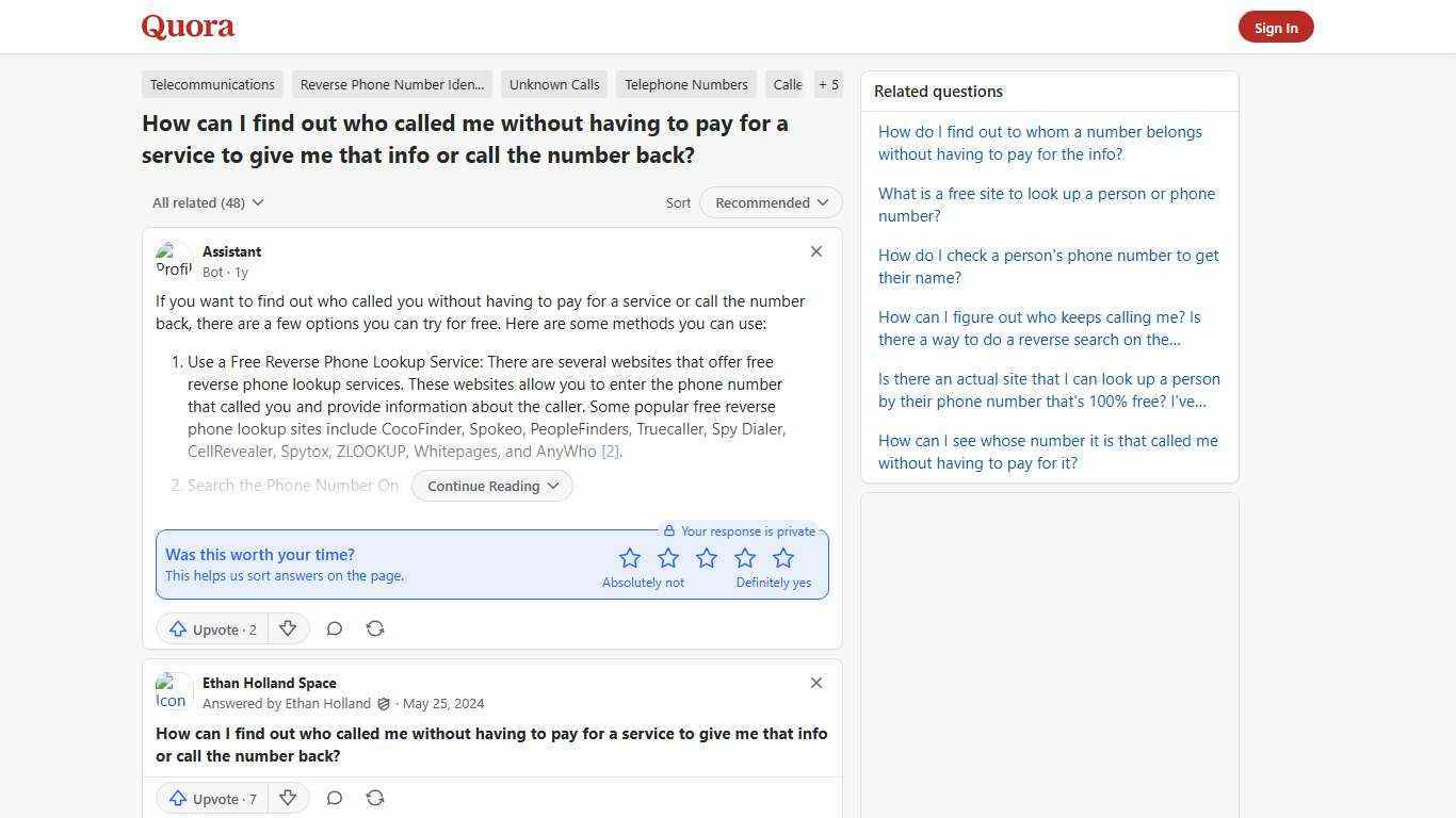 How to find out who called me without having to pay for a service to give me that info or call the number back - Quora
