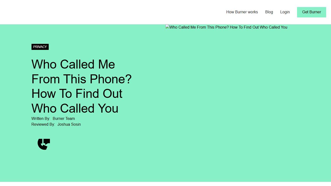 Who Called Me From This Phone? How To Find Out Who Called You | Burner